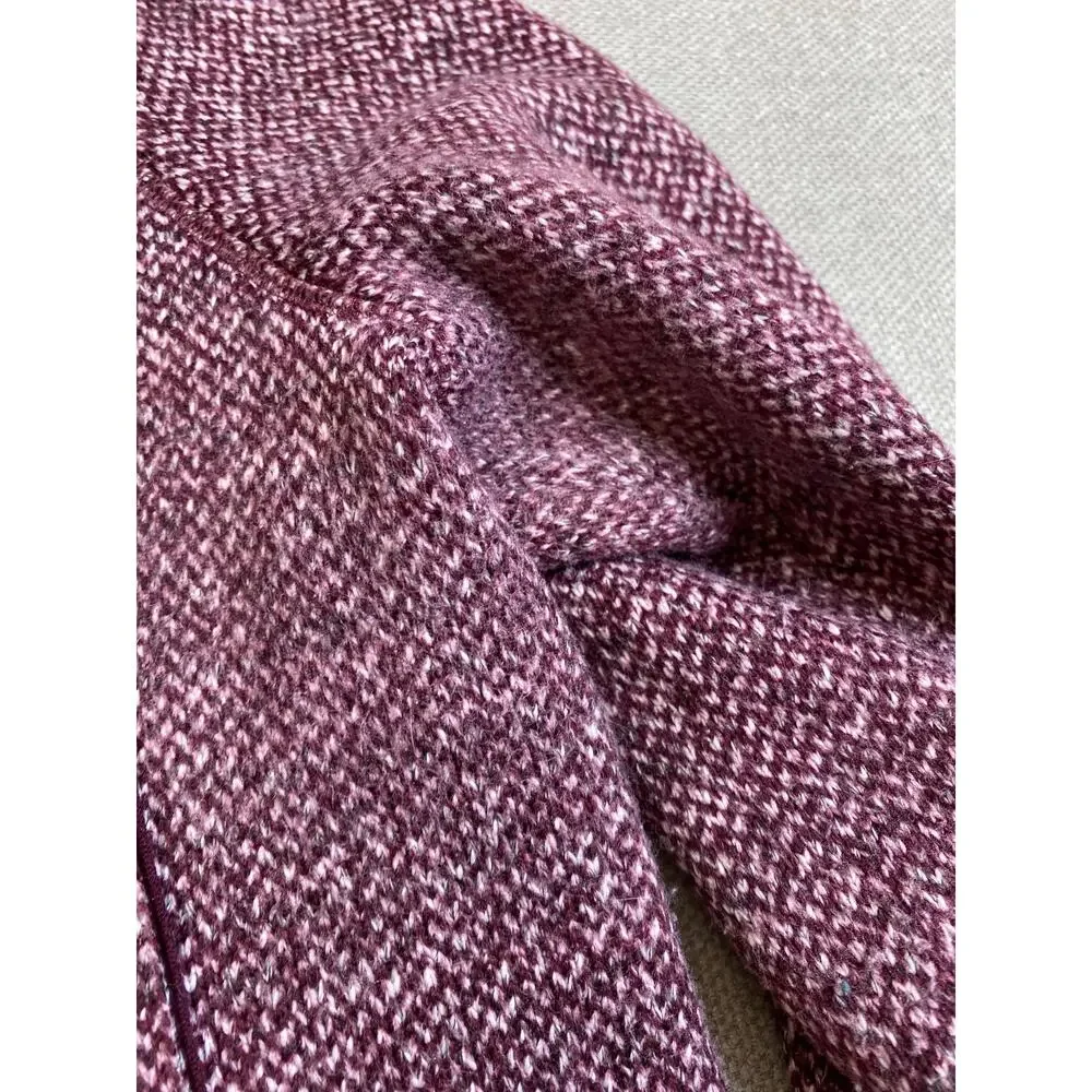 Talbots Womens Burgundy Full Zip Herringbone Fleece Jacket Size XL - Picture 4 of 9